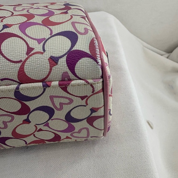 Coach Multicolor Signature Heart Print Cosmetic Pouch - Picture 4 of 8